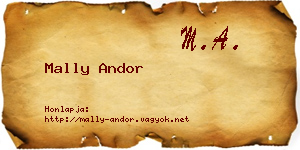 Mally Andor névjegykártya